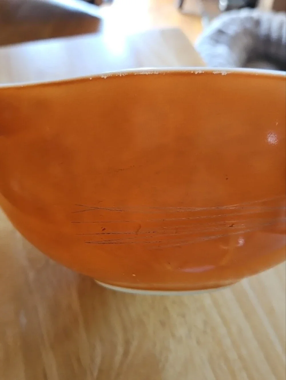 Pyrex Cinderella Harvest Wheat Orange And White 2.5 Quart Mixing Bowl # 443